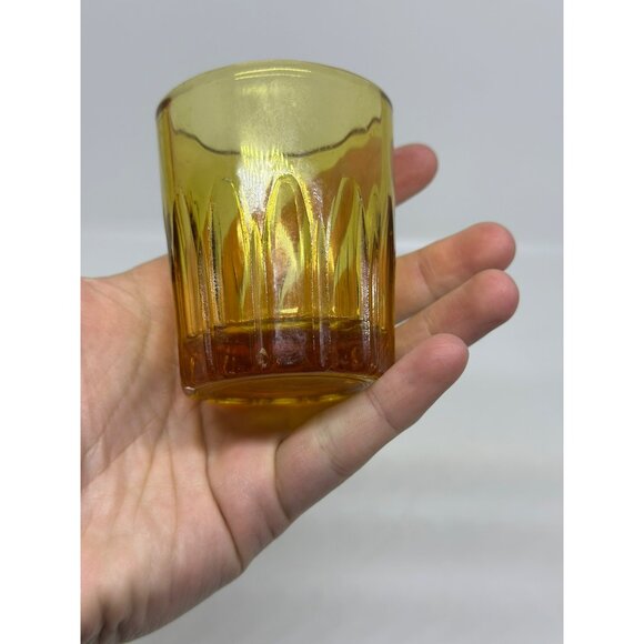 VTG Amber Glass Votive Tea 2.25" Ribbed Bottom Candle Holders - Picture 6 of 7